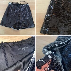 Sequin Black Women's Shorts